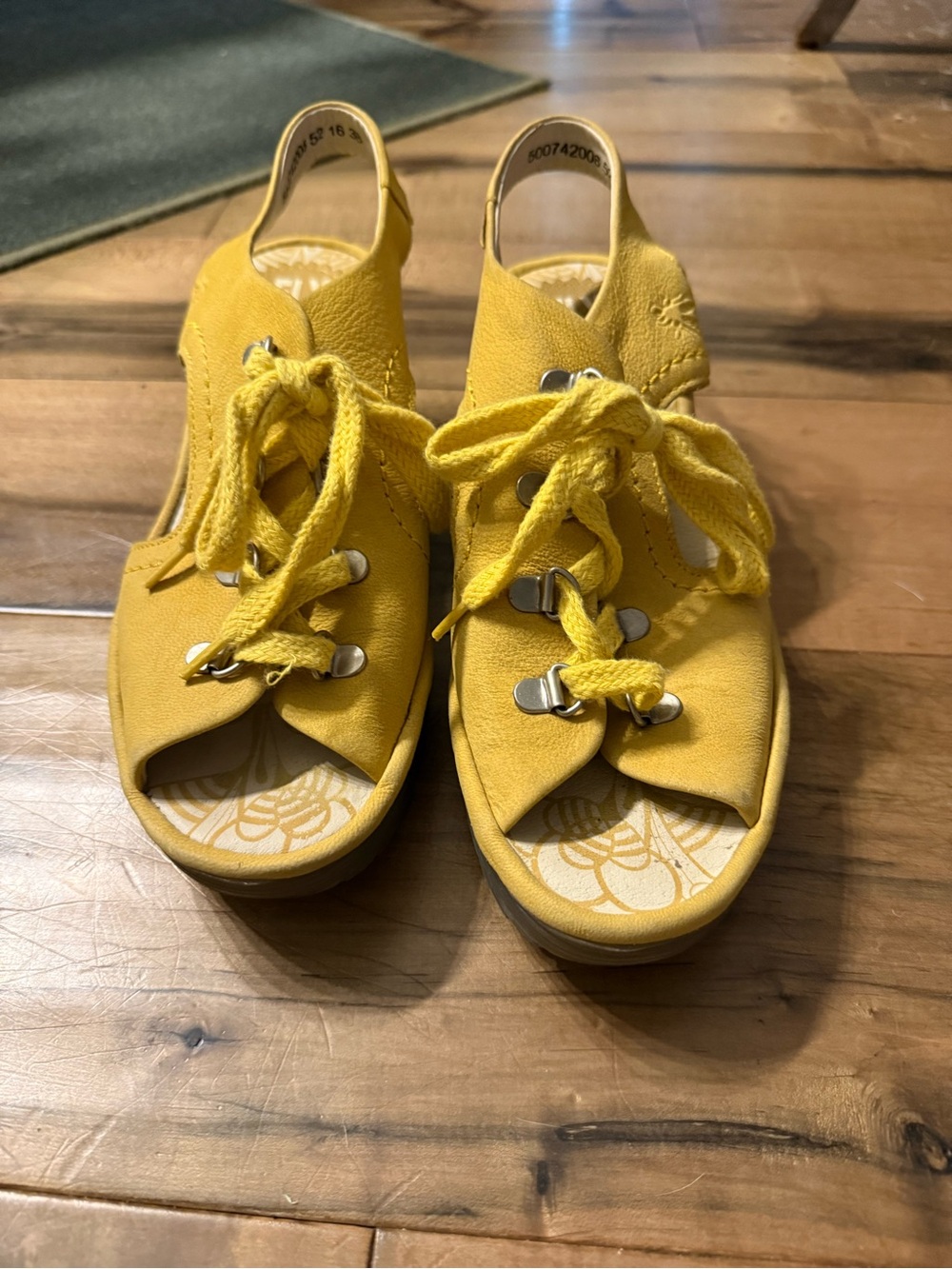 Fly London Yellow Lace-Up Sandals - Comfortable Summer Shoes